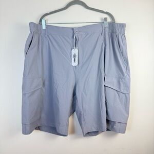 COOFAndy Mens Light Gray Cargo Active Shorts sz XXL Stretch NEW Outdoor Casual